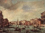 GUARDI, Francesco The Grand Canal, Looking toward the Rialto Bridge sg France oil painting reproduction